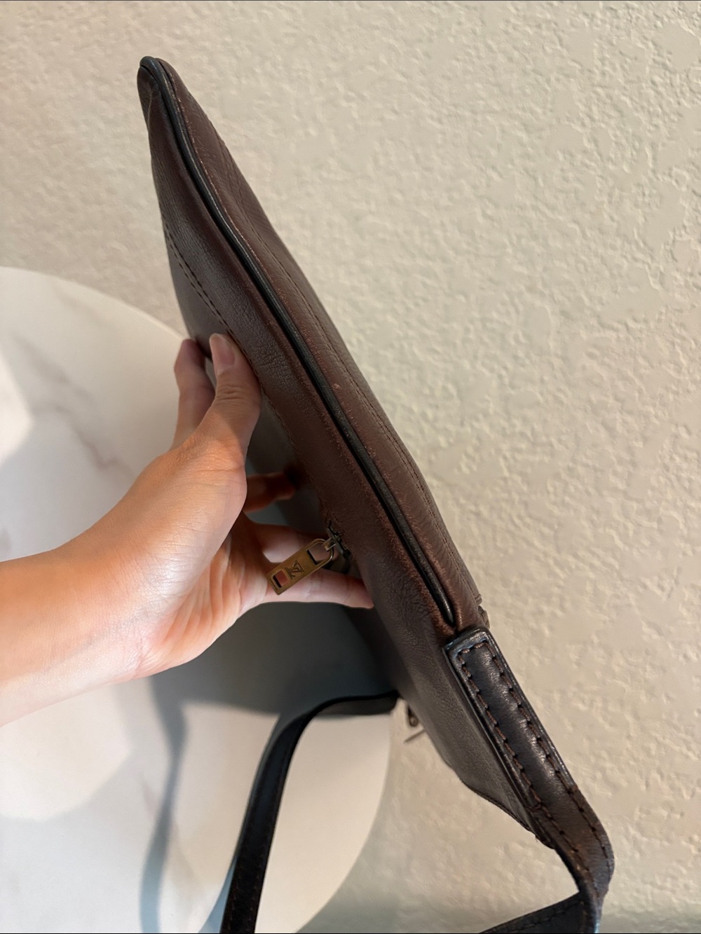 LOUIS VUITTON MM Pochette Chauny Shoulder Bag Brown Utah - Picture 13 of 16